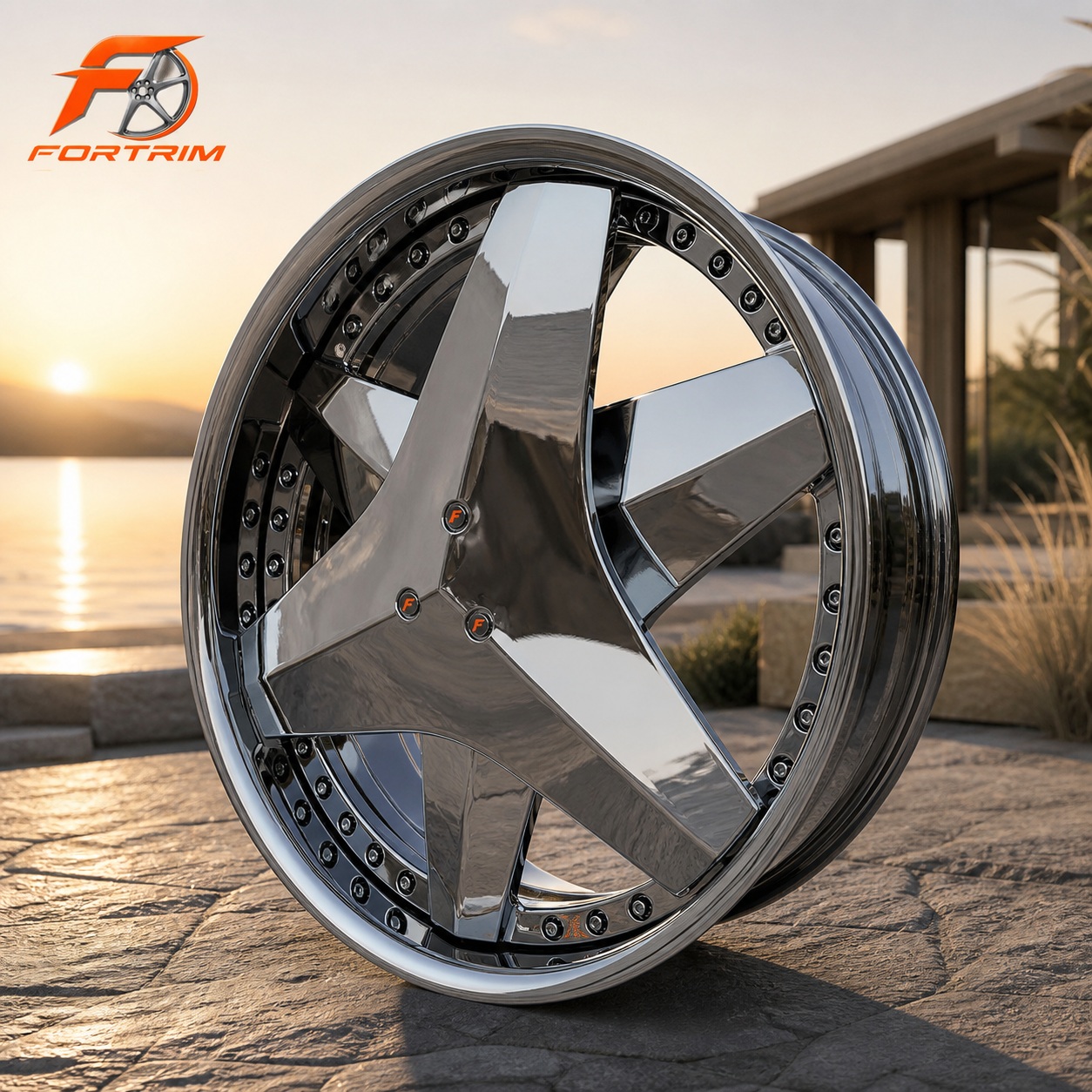 FT-109 Titan Tri-Spoke Polished Two-Piece