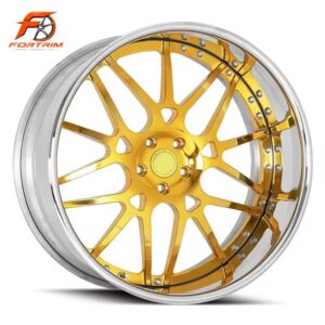 FORTRIM FT-C301 Gold Chrome Deep Lip custom forged wheel