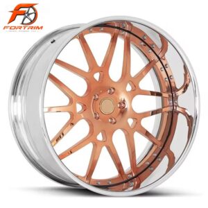 FORTRIM FT-C301 Gold Chrome Deep Lip custom forged wheel