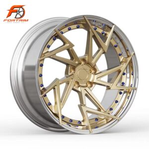 FORTRIM FT-C303 Gold Split-Spoke Hardware custom forged wheel