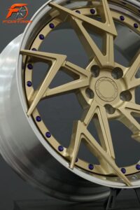 FORTRIM FT-C303 Gold Split-Spoke Hardware custom forged wheel