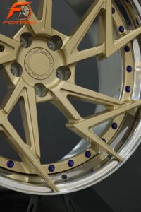 FORTRIM FT-C303 Gold Split-Spoke Hardware custom forged wheel